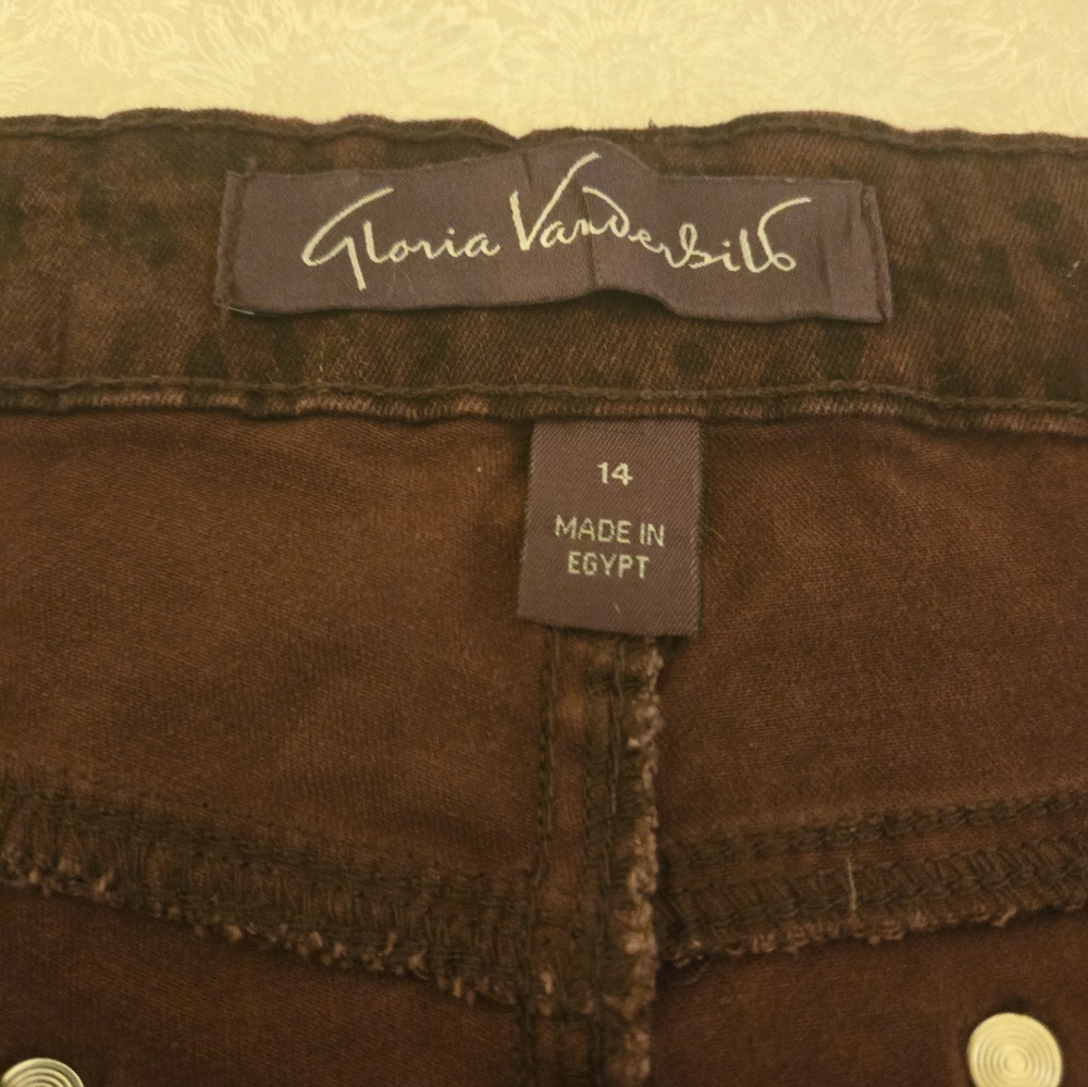 Gloria Vanderbilt Dark Maroon Rail Straight Pants